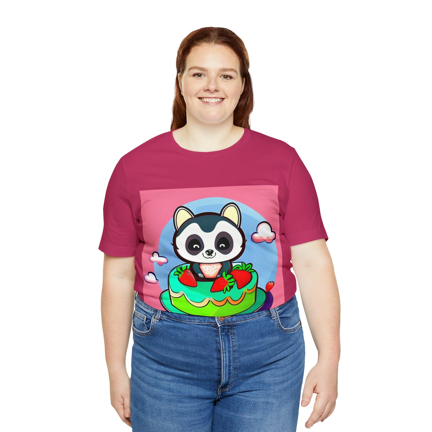Raccoon Strawberry short cake