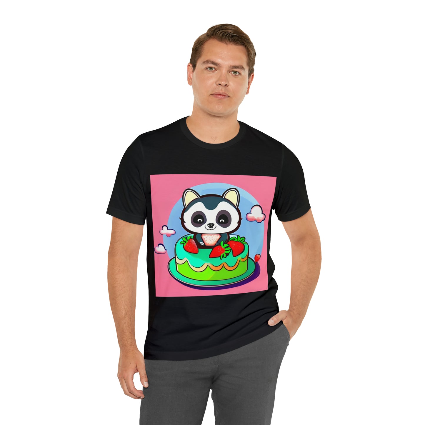 Raccoon Strawberry short cake