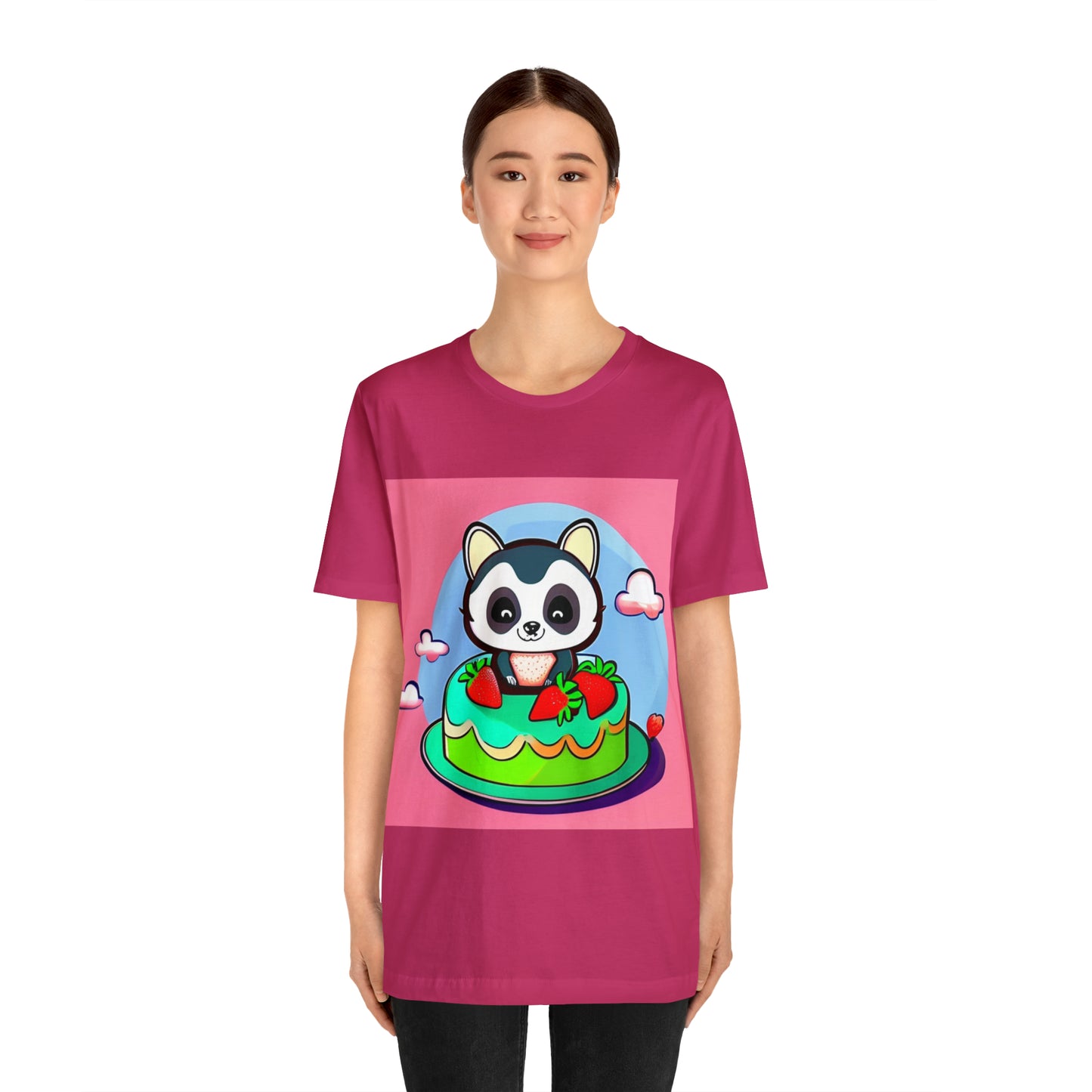 Raccoon Strawberry short cake