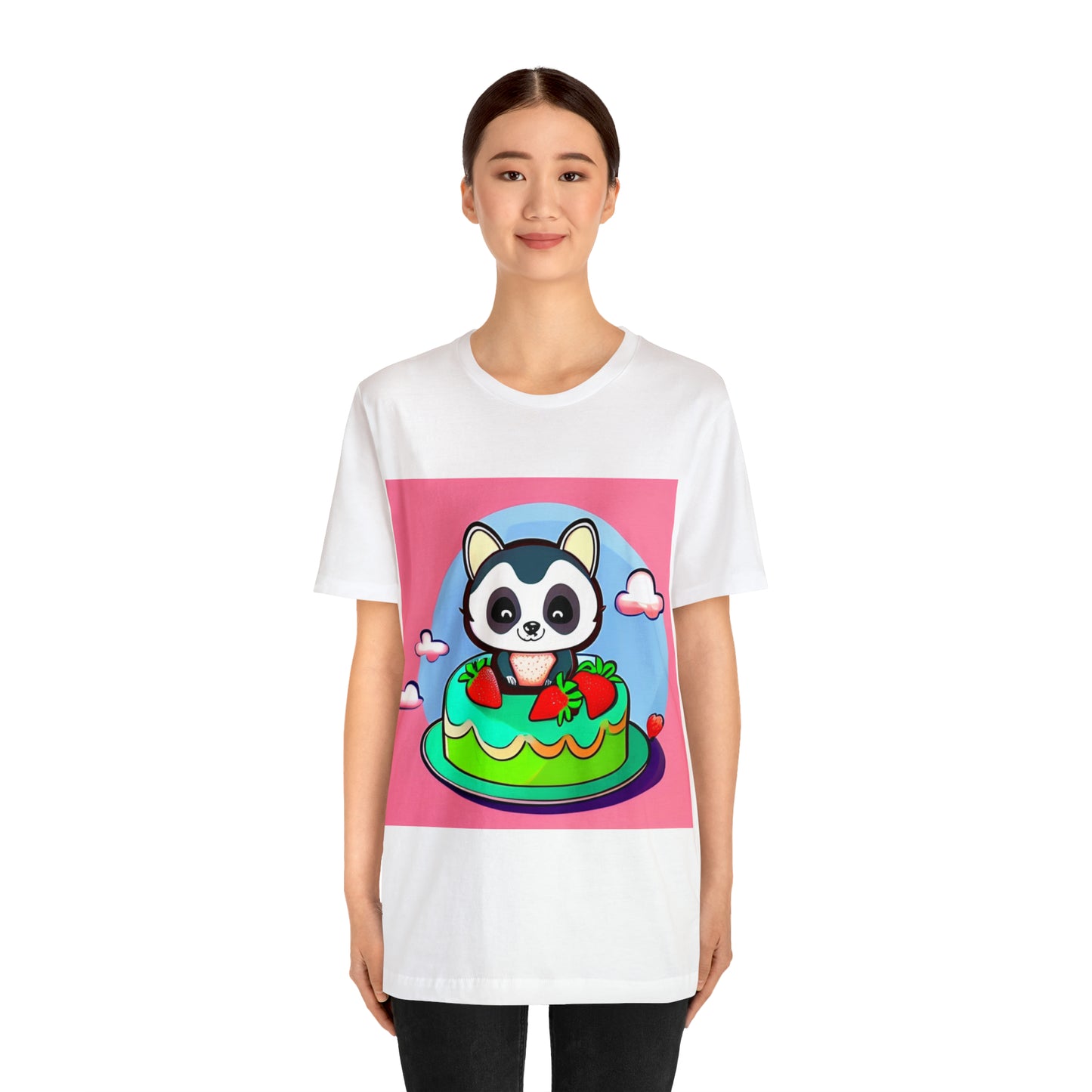 Raccoon Strawberry short cake