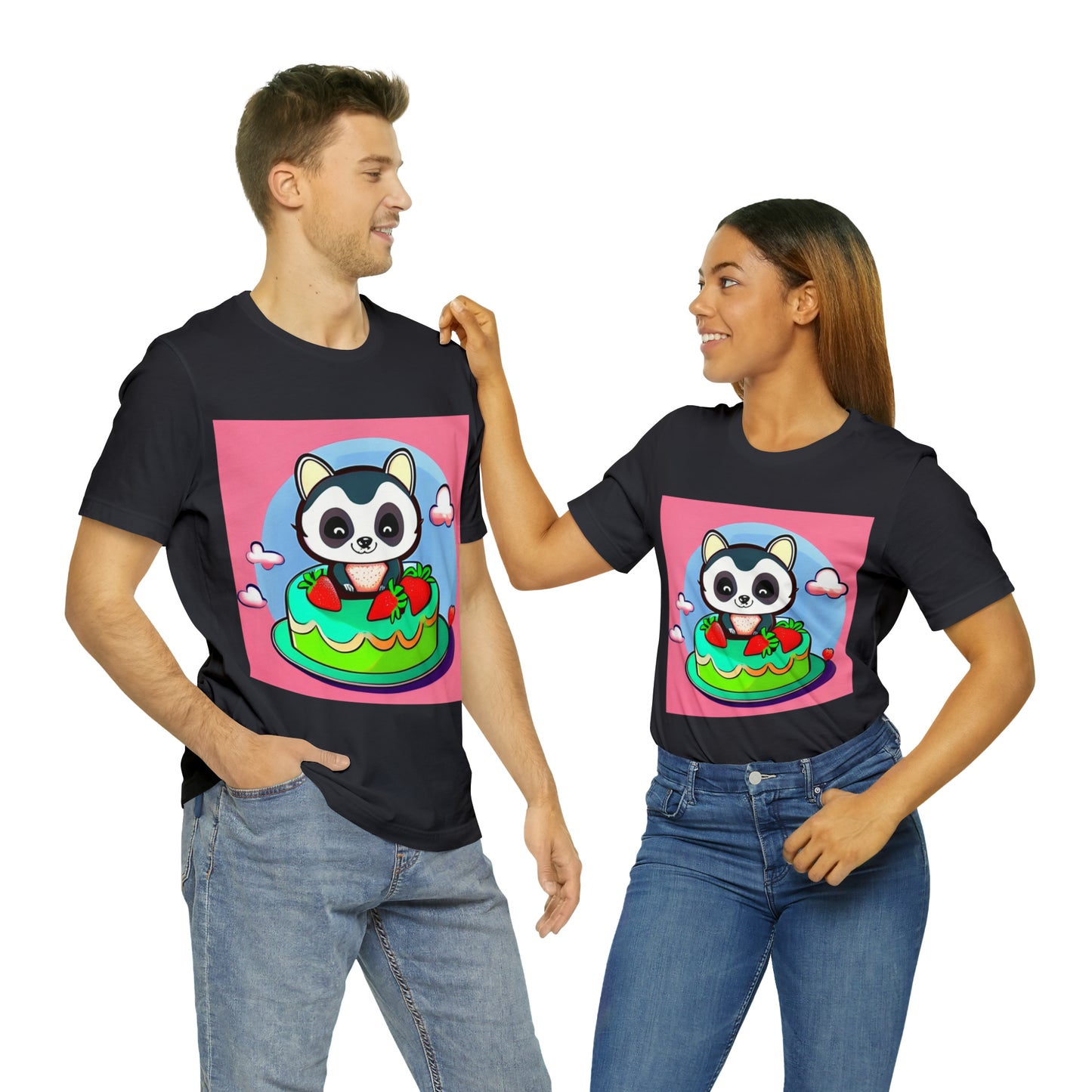 Raccoon Strawberry short cake