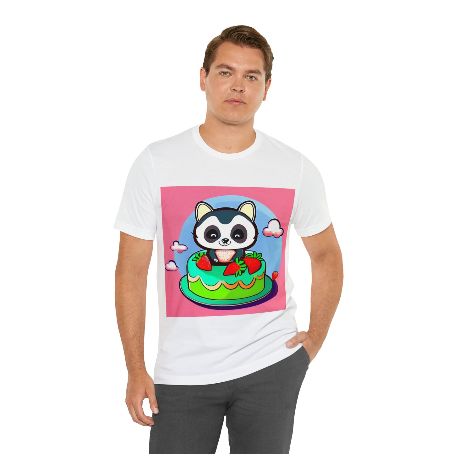 Raccoon Strawberry short cake