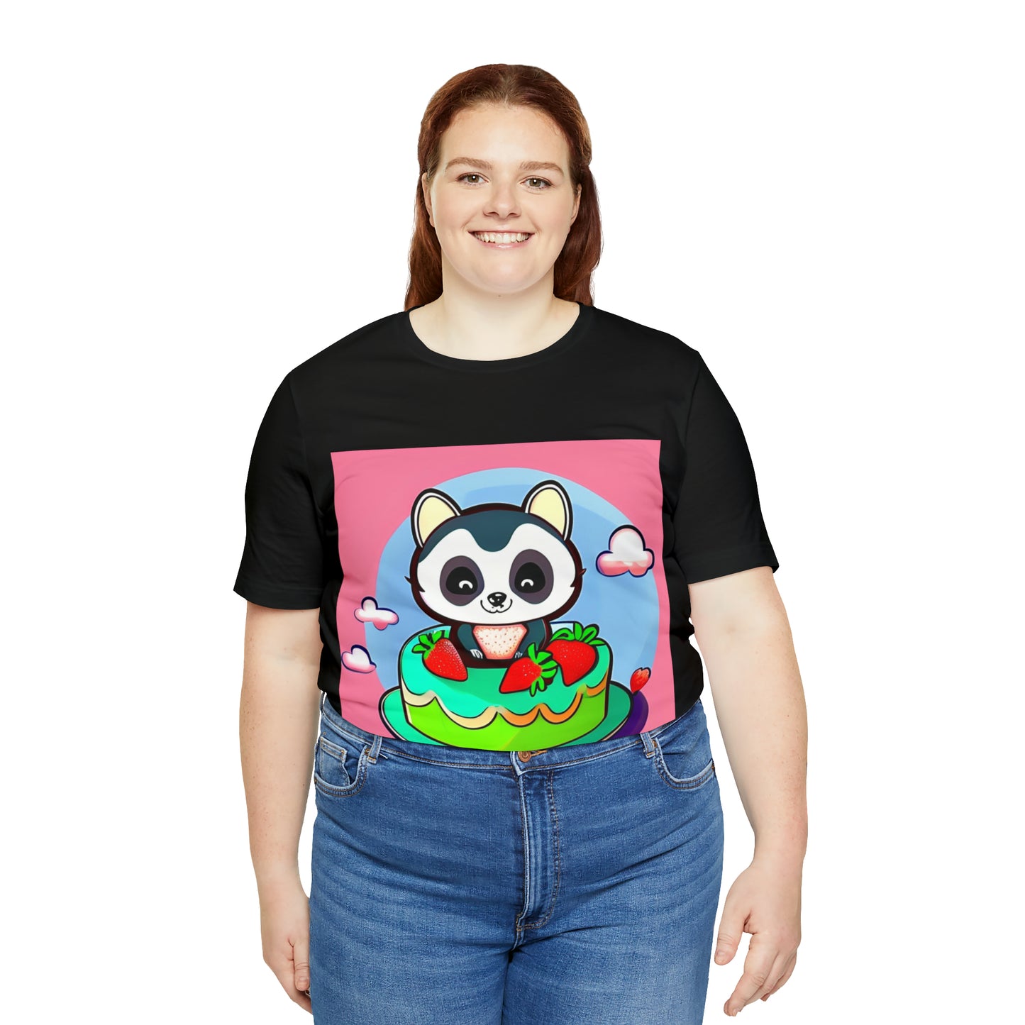 Raccoon Strawberry short cake