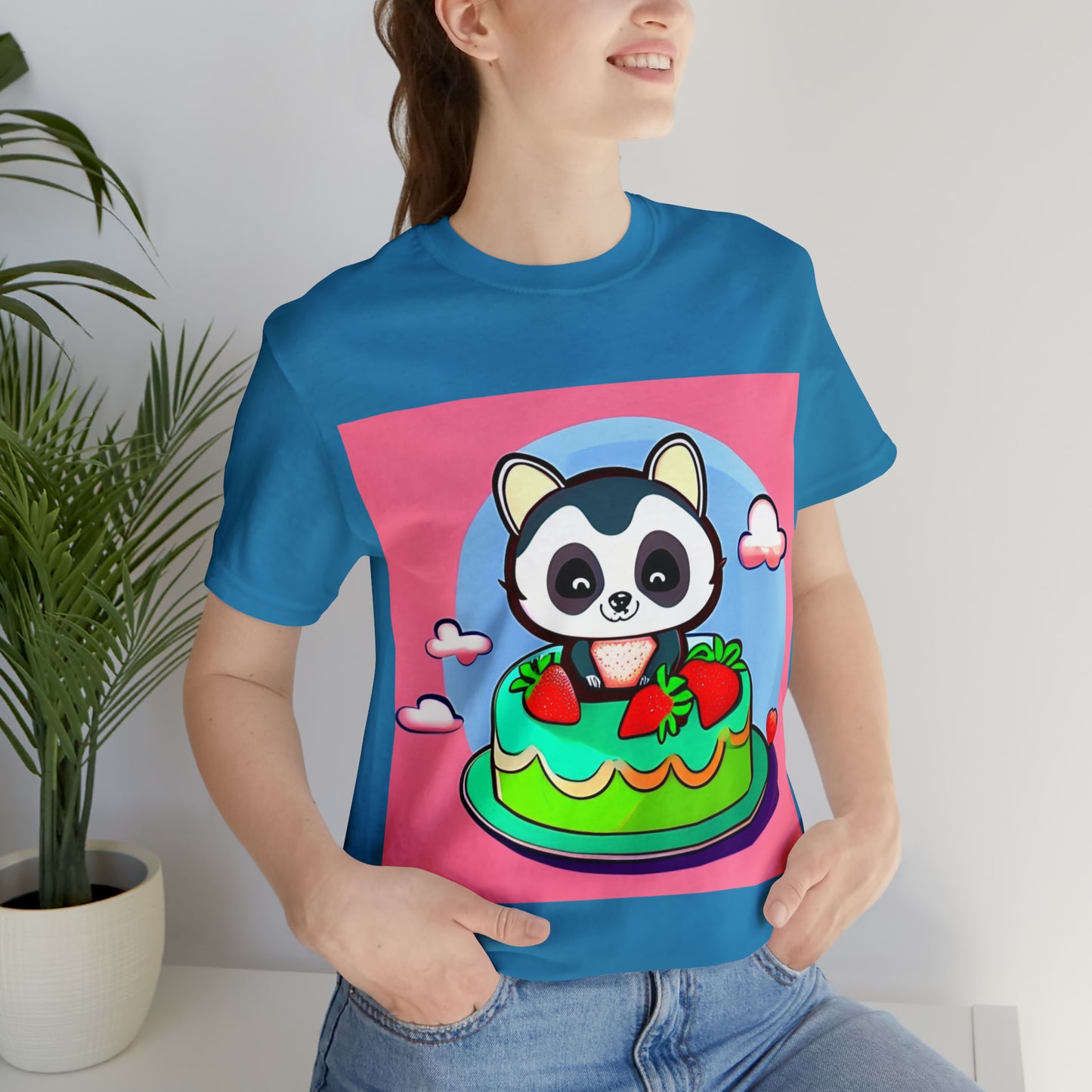 Raccoon Strawberry short cake