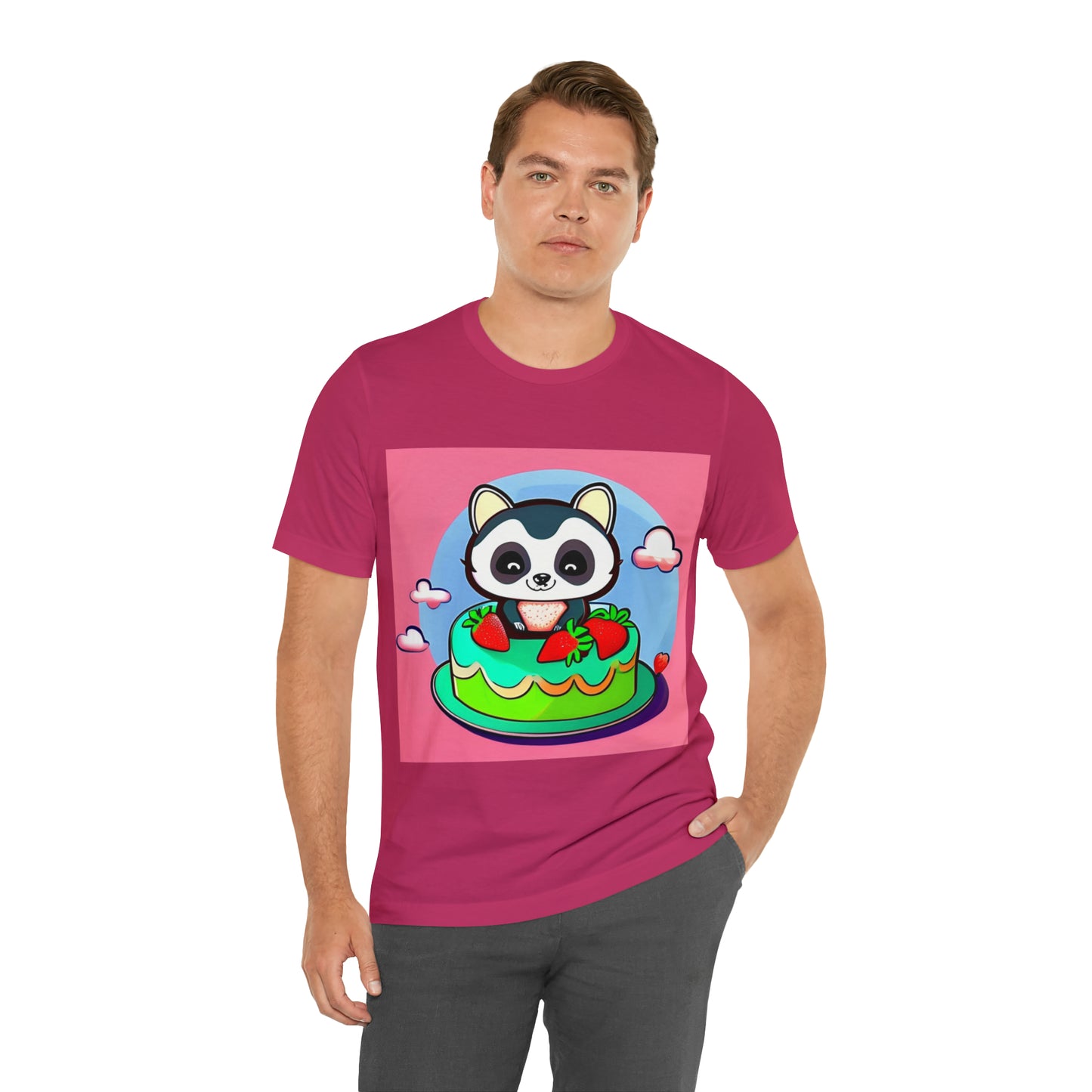 Raccoon Strawberry short cake