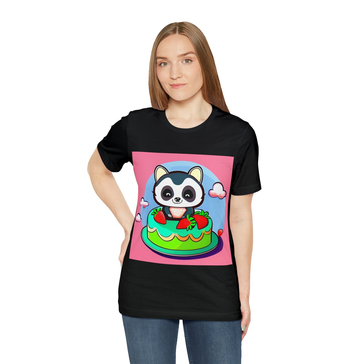 Raccoon Strawberry short cake