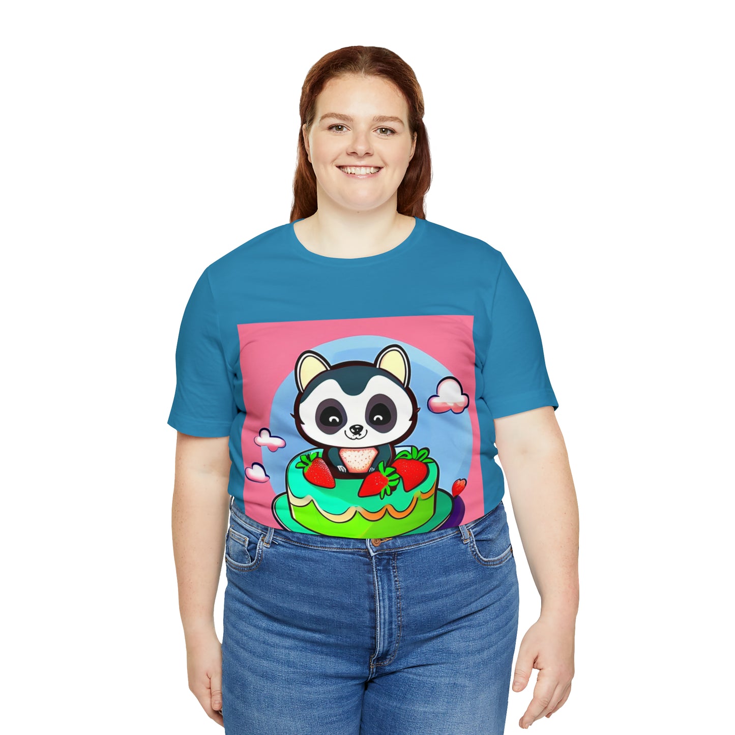 Raccoon Strawberry short cake