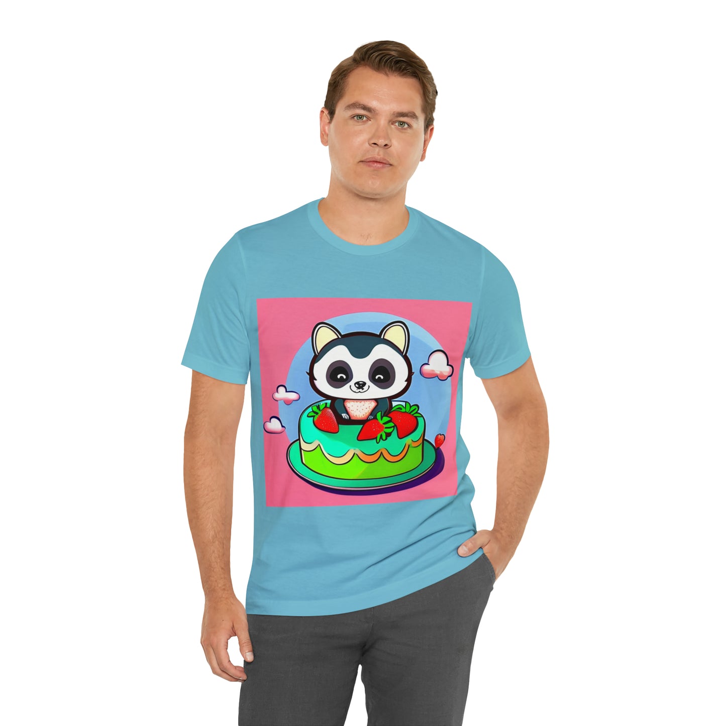Raccoon Strawberry short cake