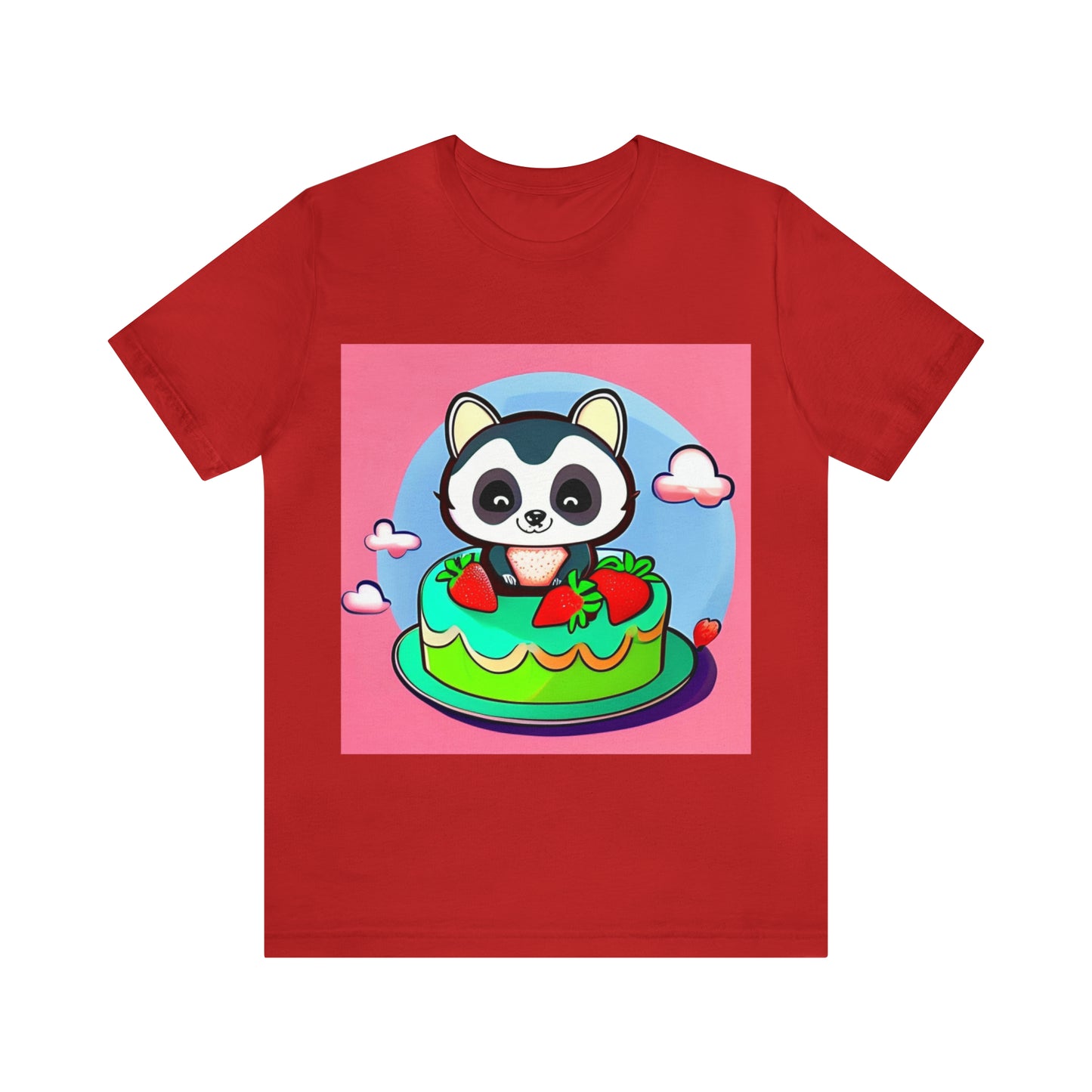 Raccoon Strawberry short cake
