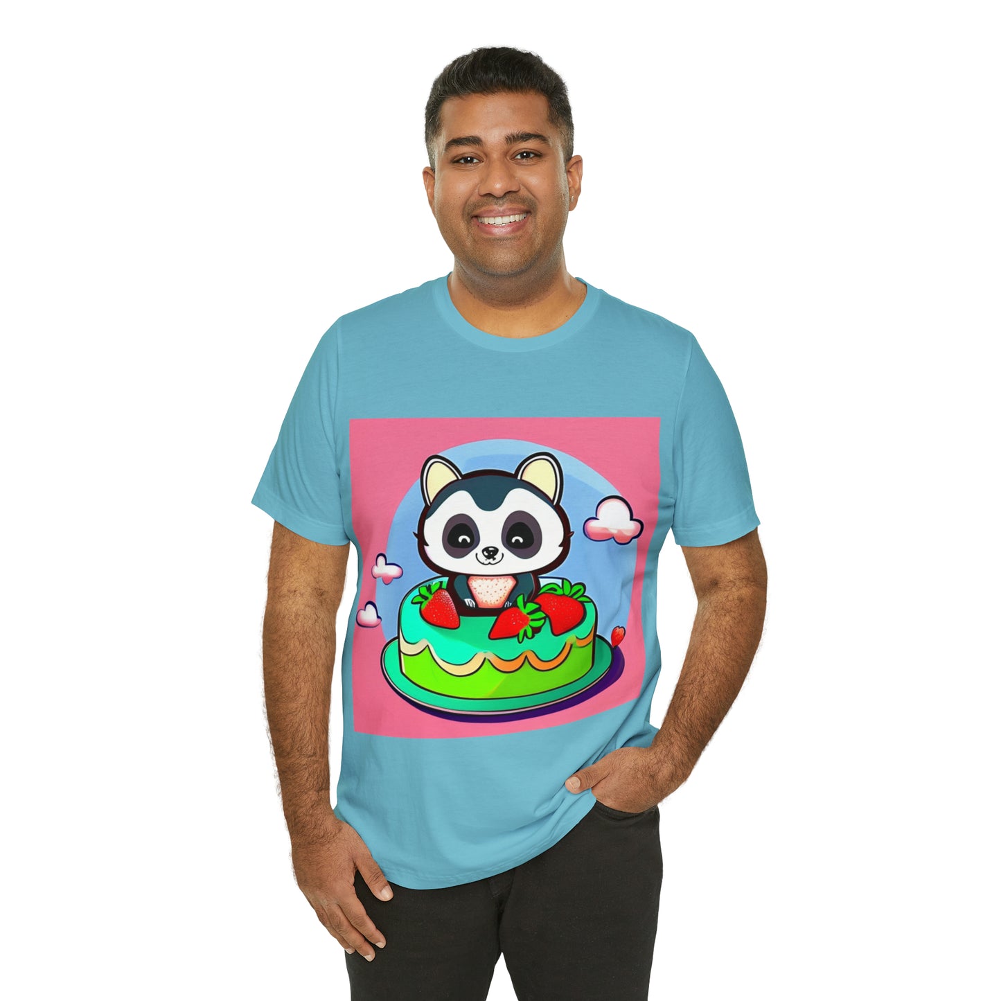 Raccoon Strawberry short cake