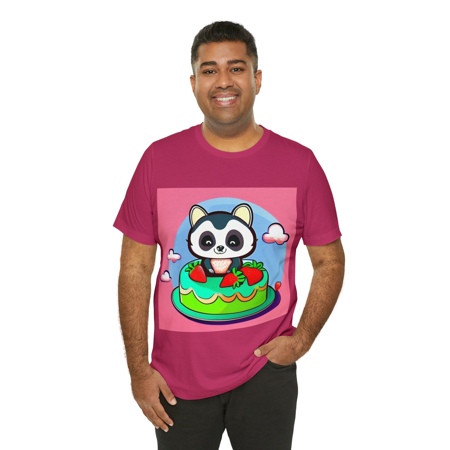 Raccoon Strawberry short cake