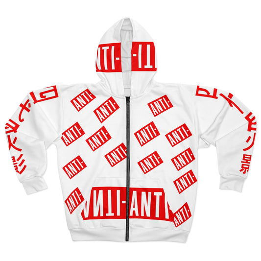 Anti Anti Unisex Zip Hoodie (AOP)