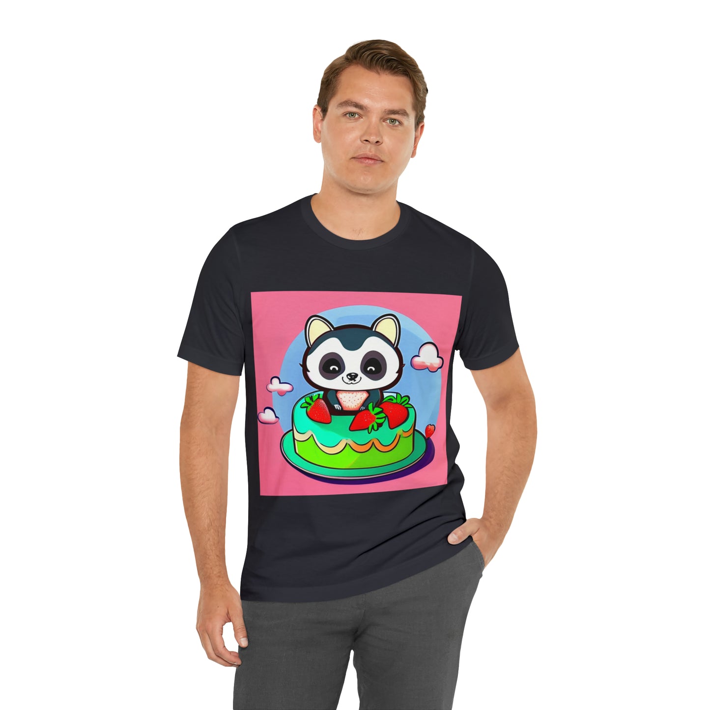 Raccoon Strawberry short cake