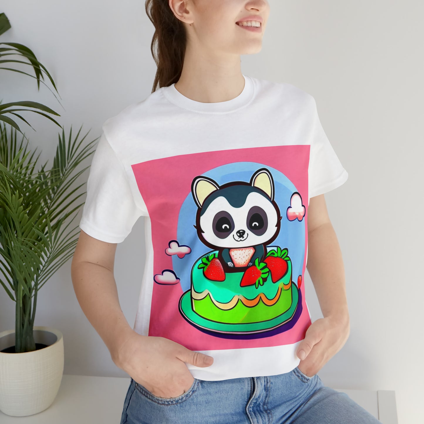 Raccoon Strawberry short cake