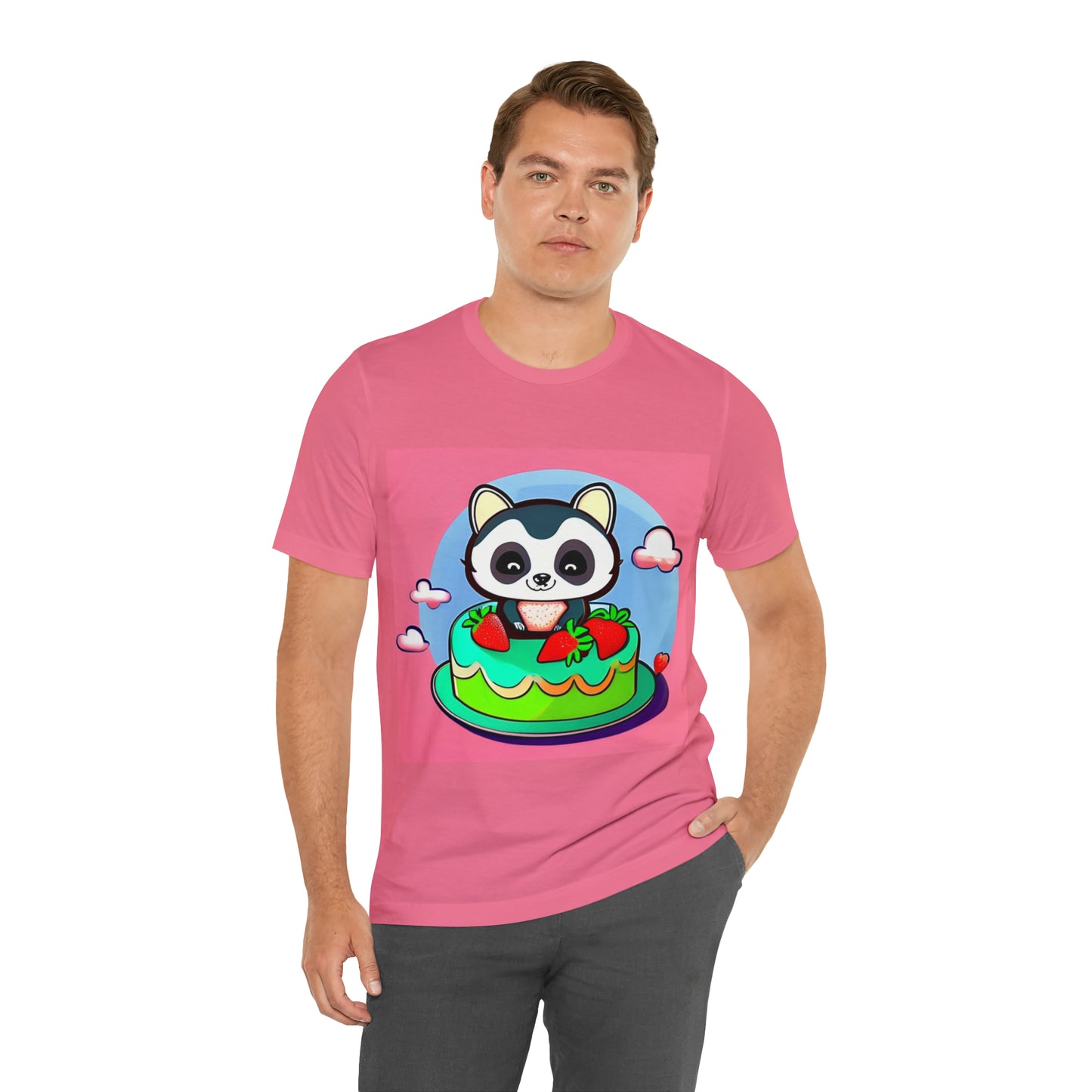 Raccoon Strawberry short cake