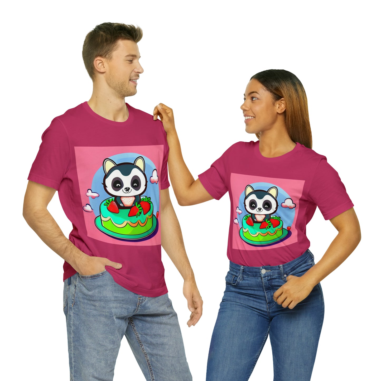 Raccoon Strawberry short cake