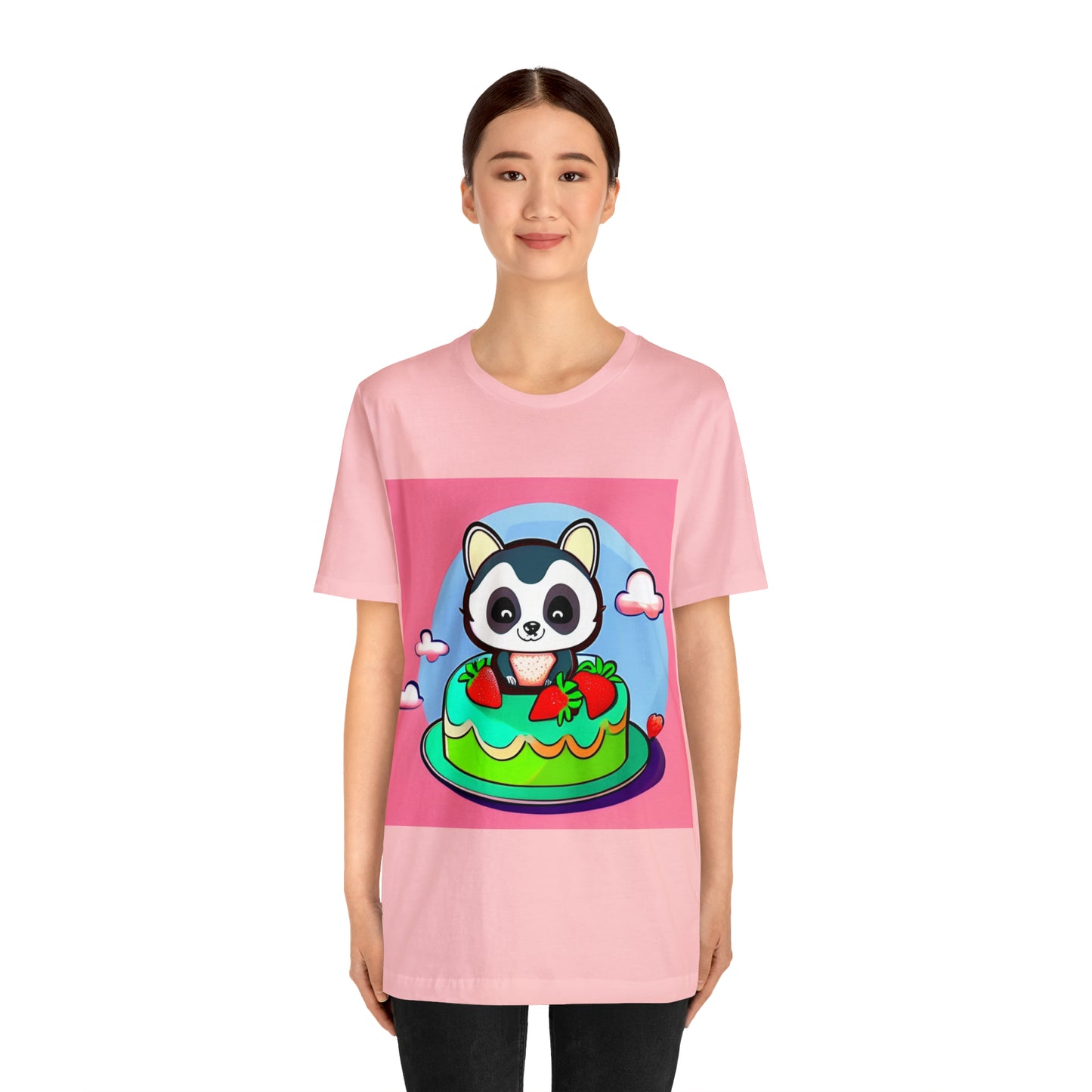 Raccoon Strawberry short cake