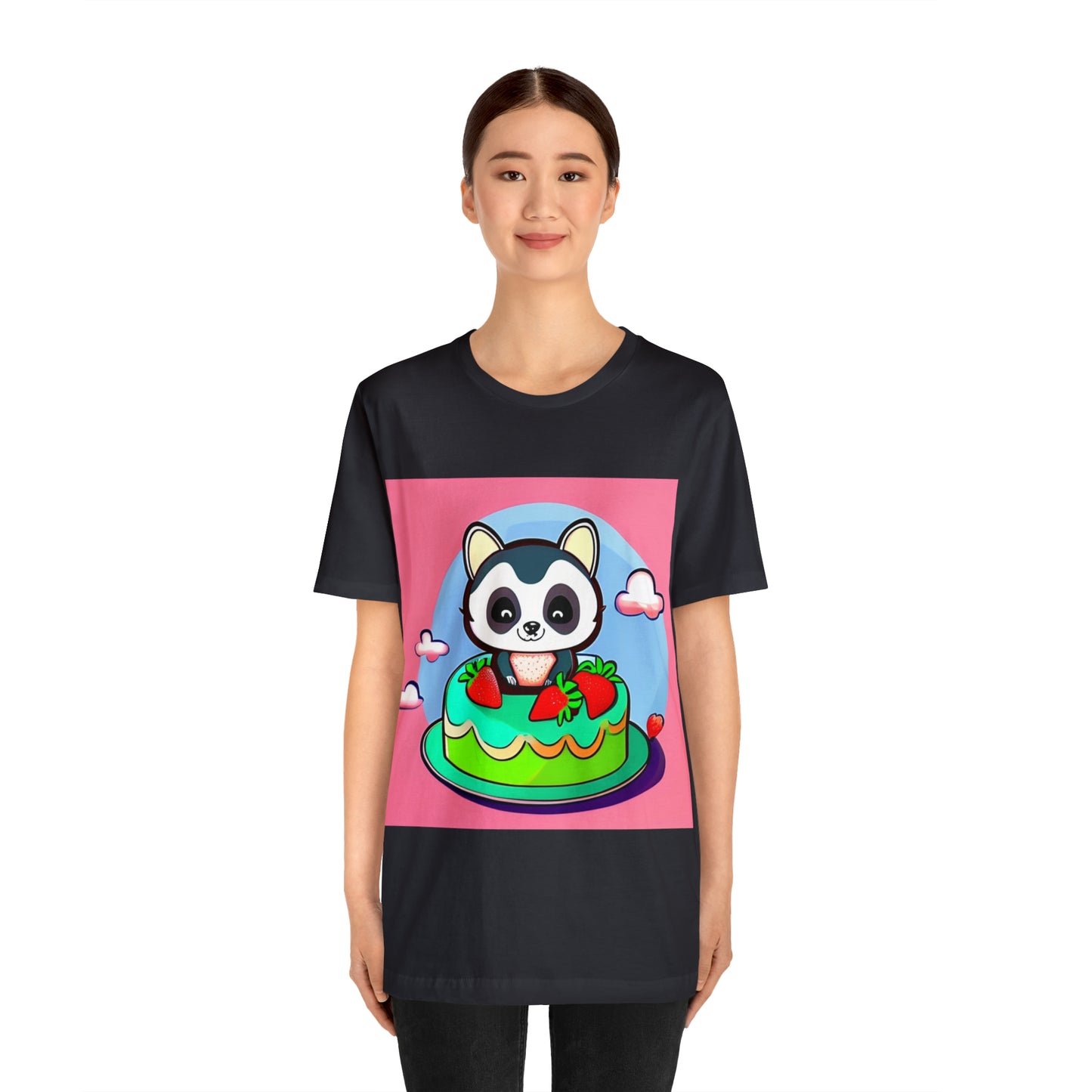 Raccoon Strawberry short cake