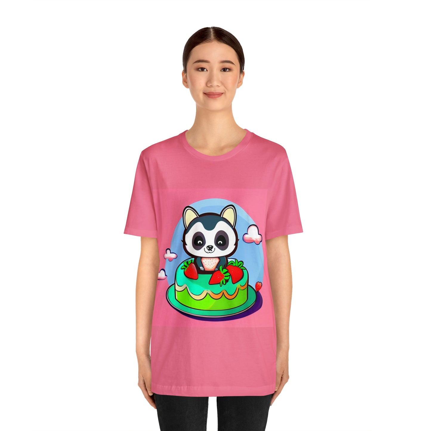 Raccoon Strawberry short cake