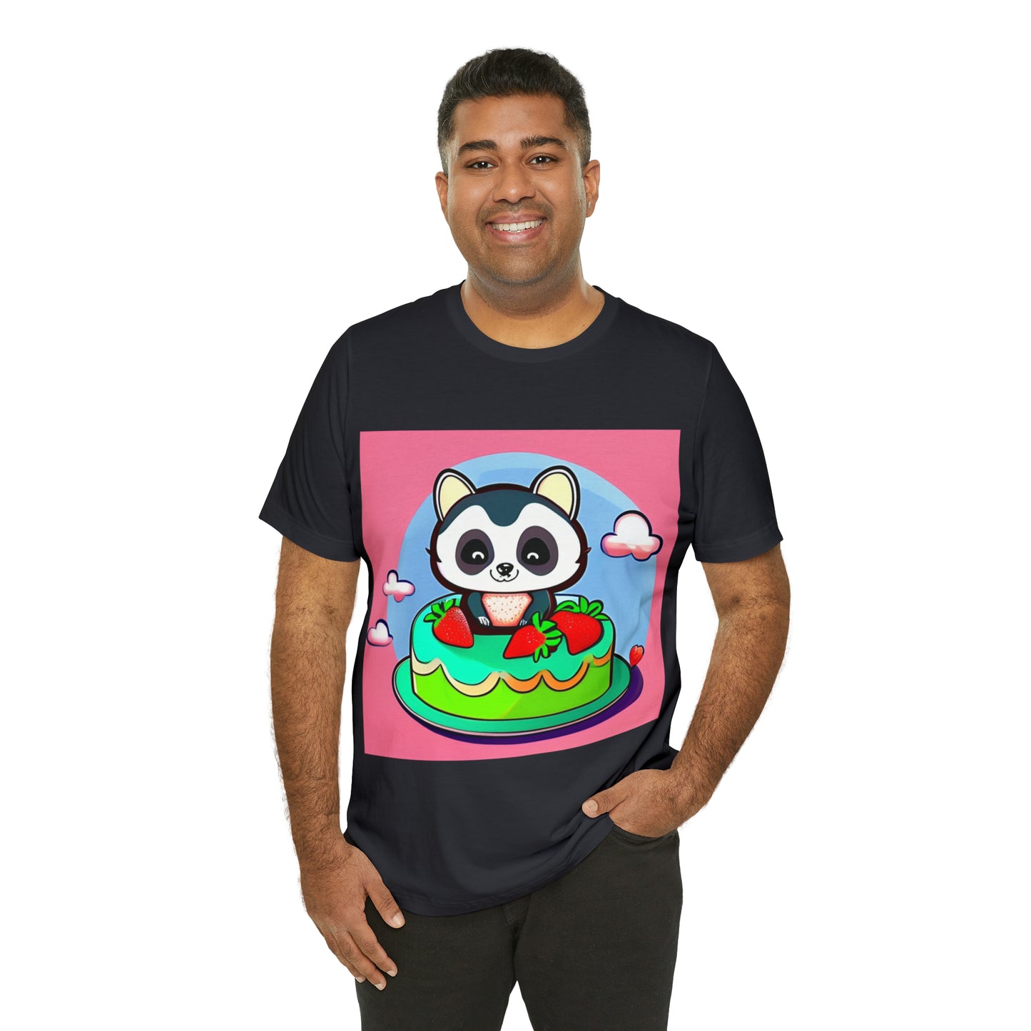 Raccoon Strawberry short cake