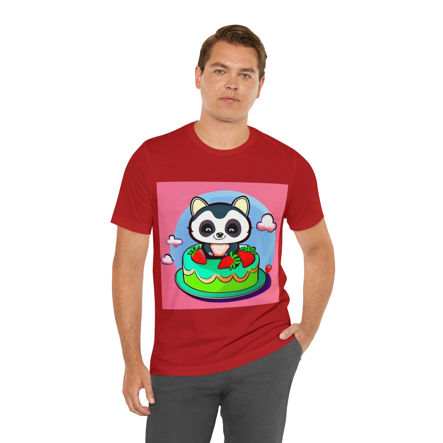 Raccoon Strawberry short cake