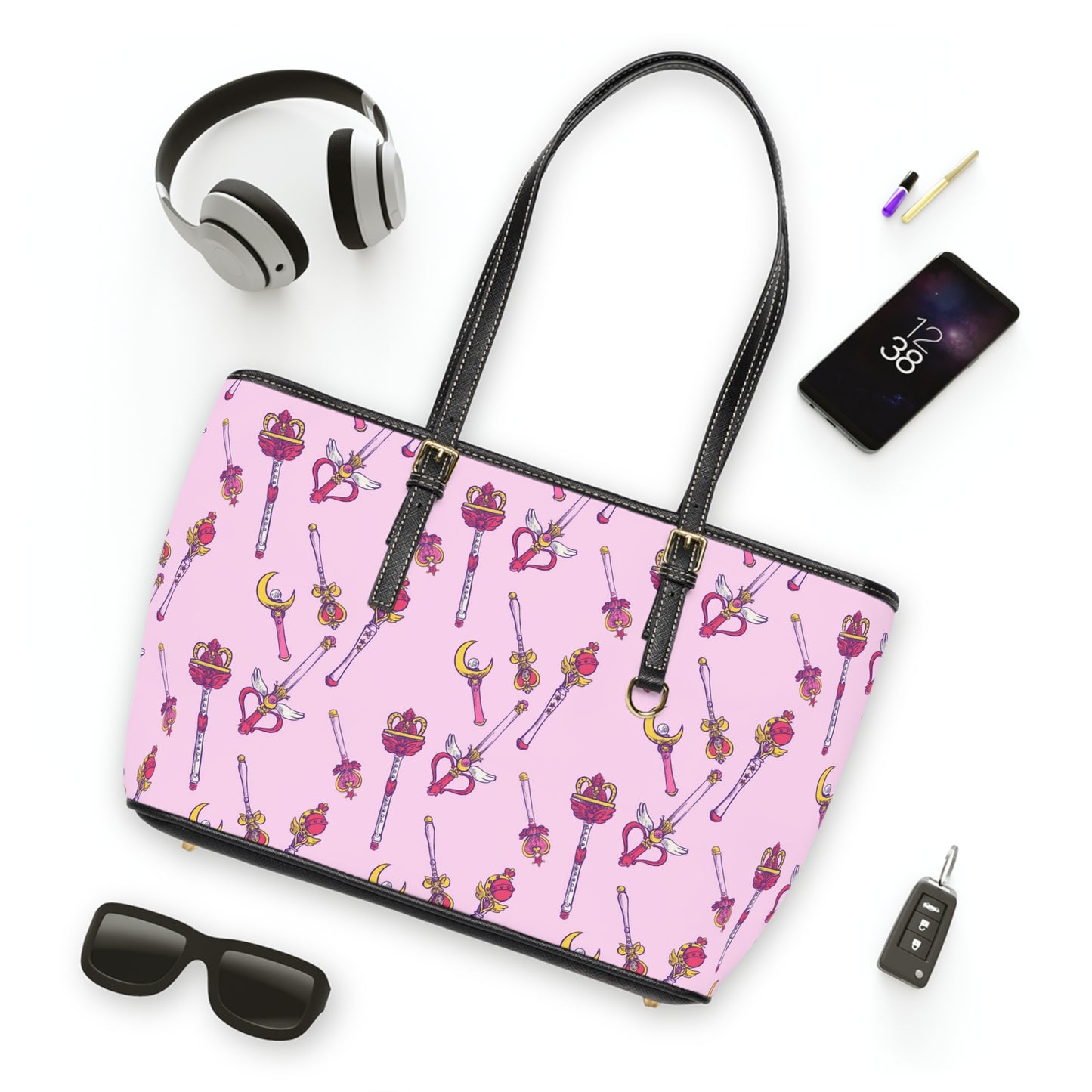 Sailor Moon wands Leather Shoulder Bag