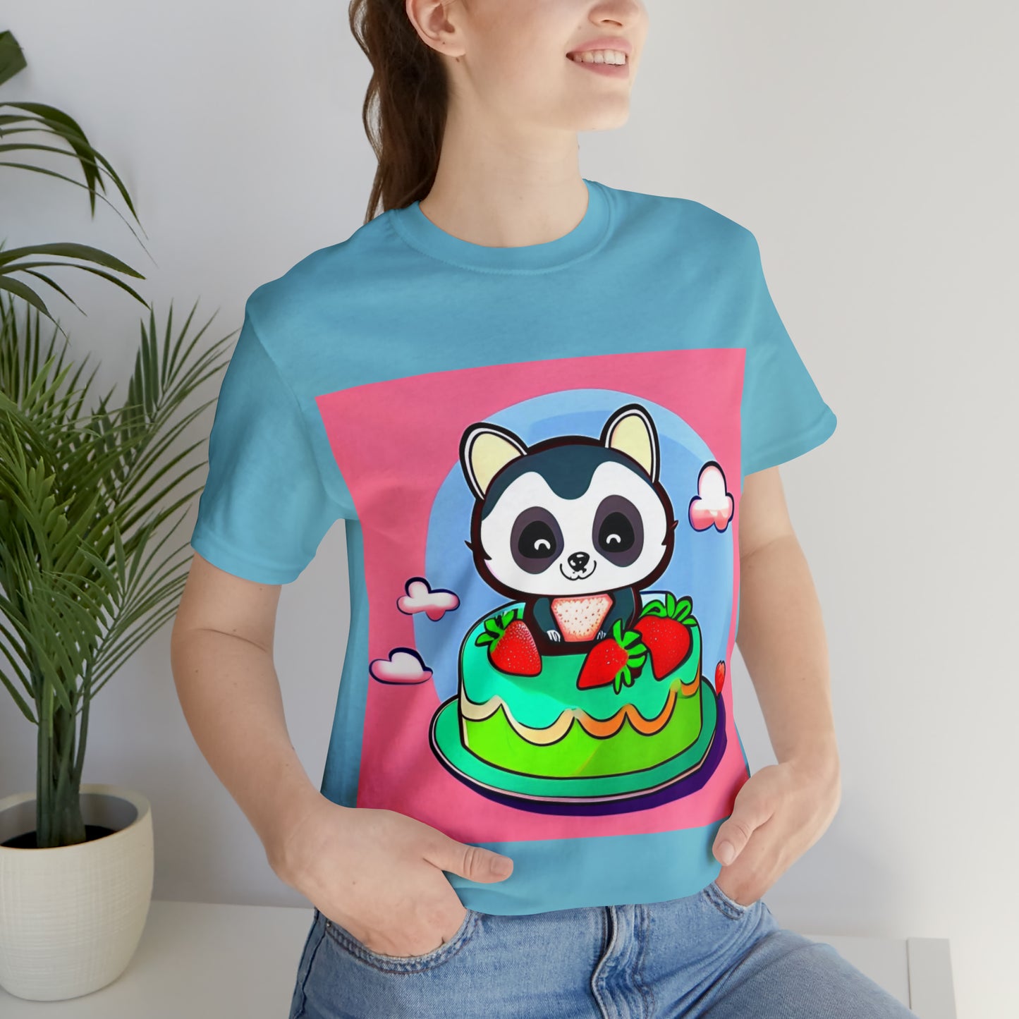 Raccoon Strawberry short cake
