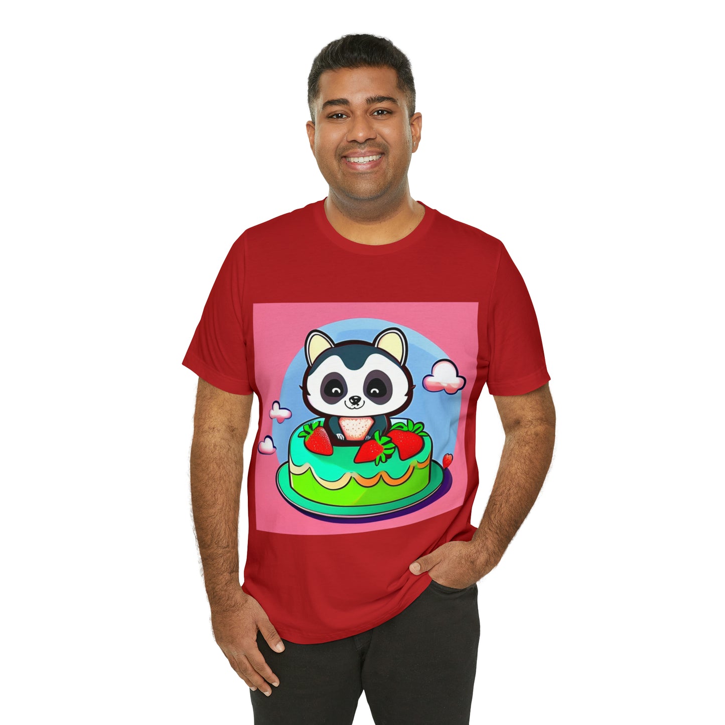 Raccoon Strawberry short cake