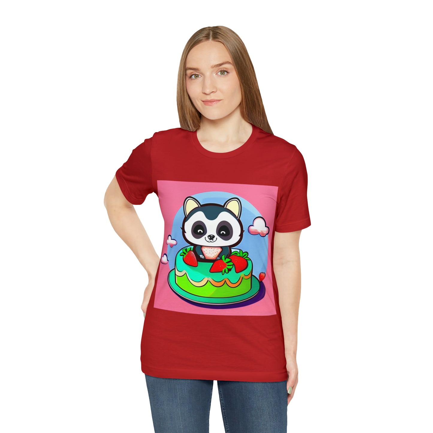Raccoon Strawberry short cake