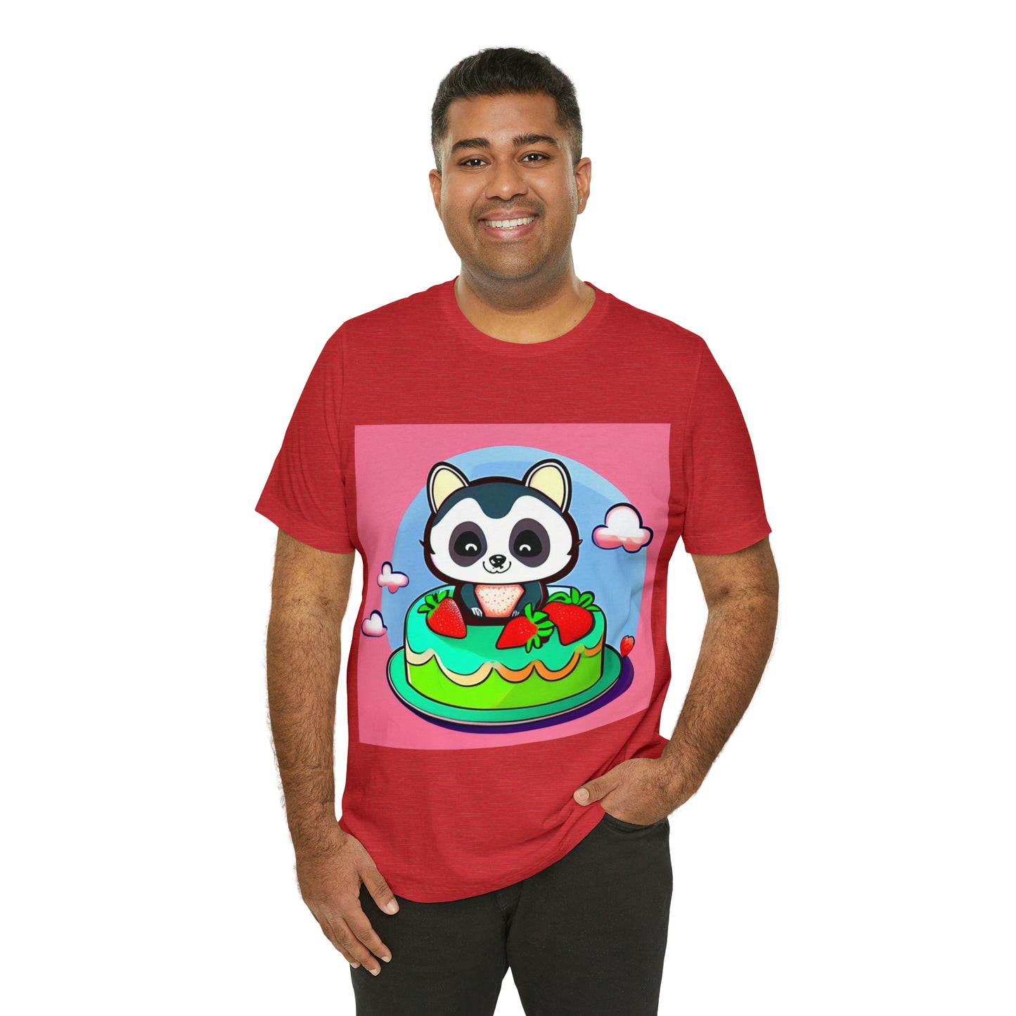 Raccoon Strawberry short cake