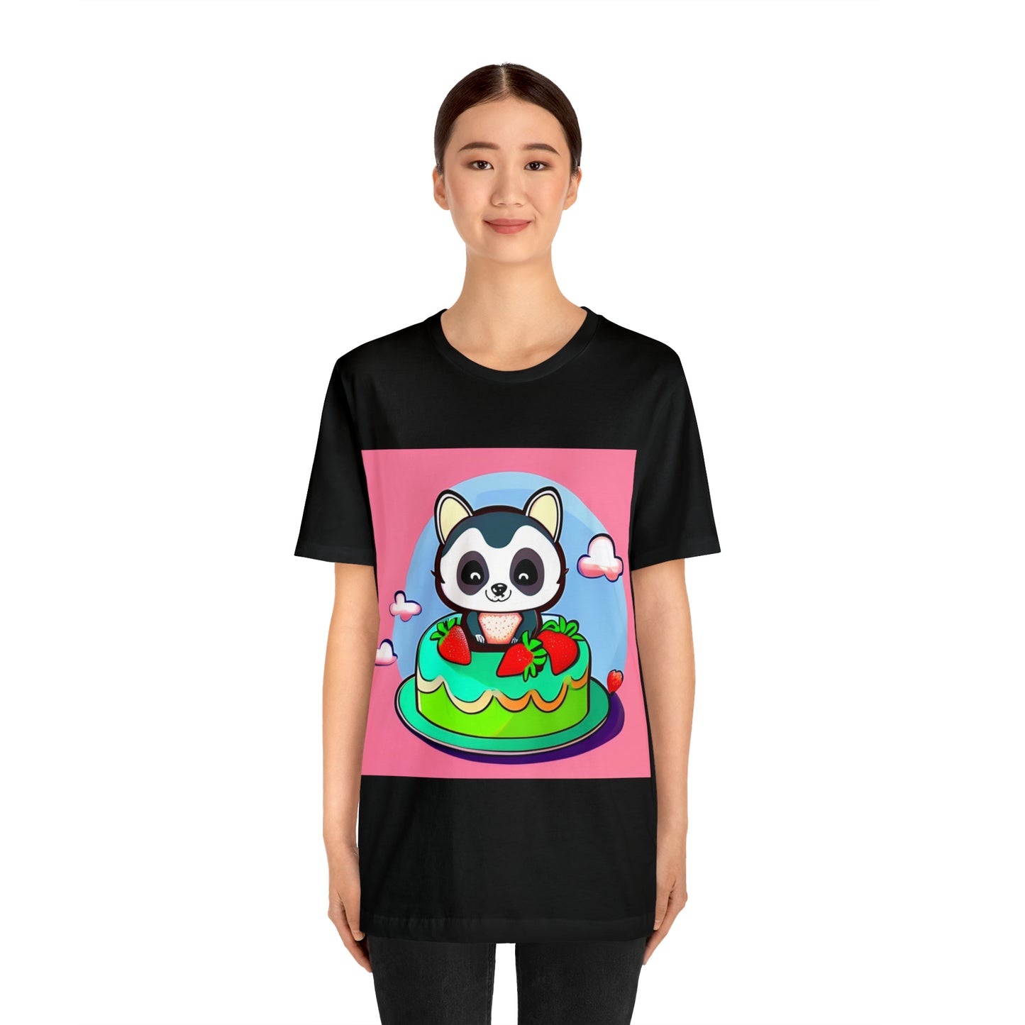 Raccoon Strawberry short cake