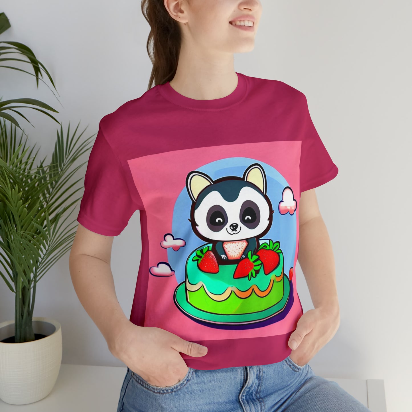Raccoon Strawberry short cake