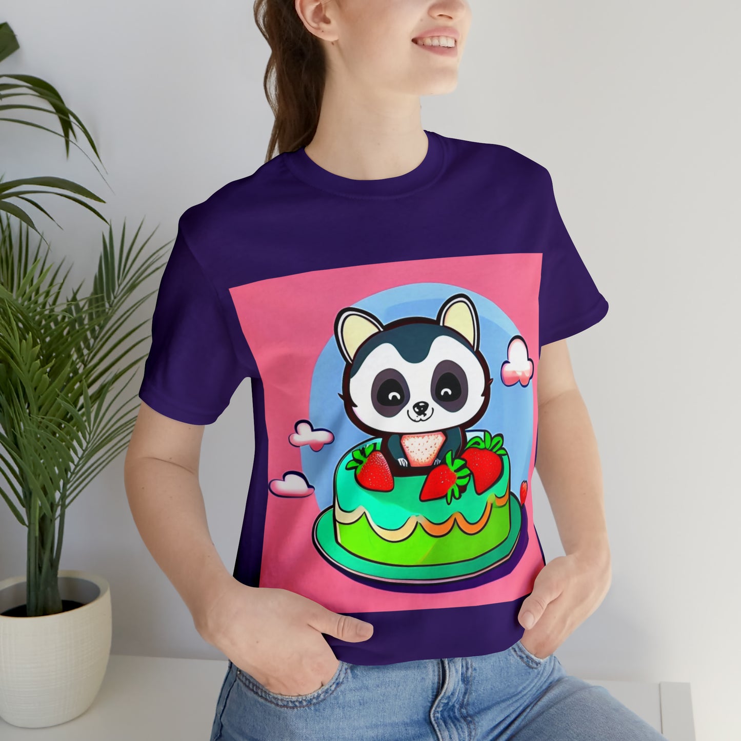 Raccoon Strawberry short cake