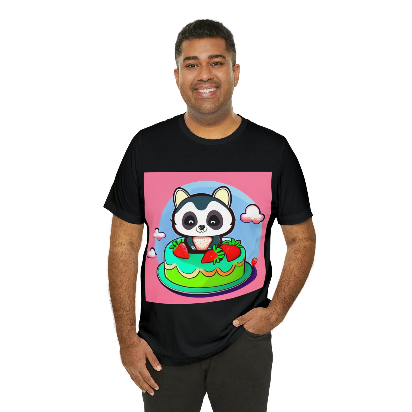 Raccoon Strawberry short cake