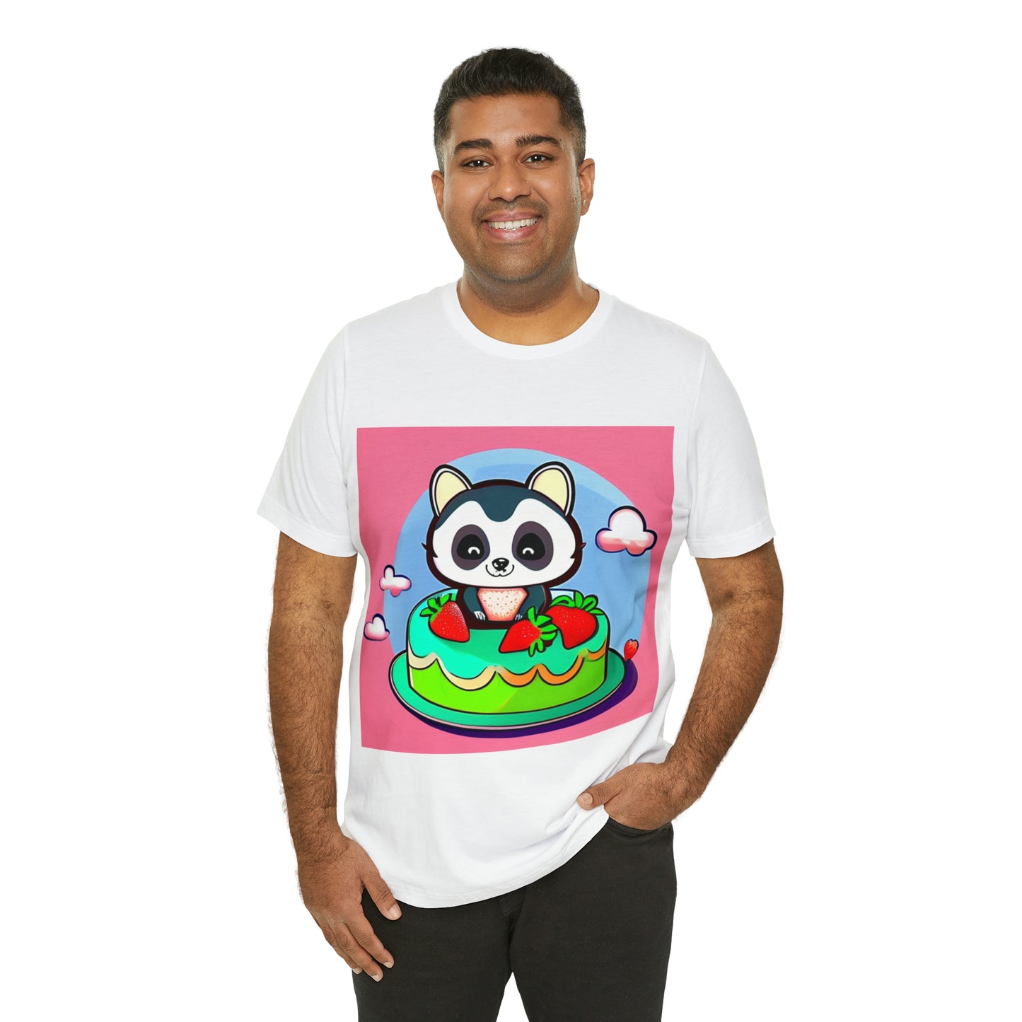 Raccoon Strawberry short cake