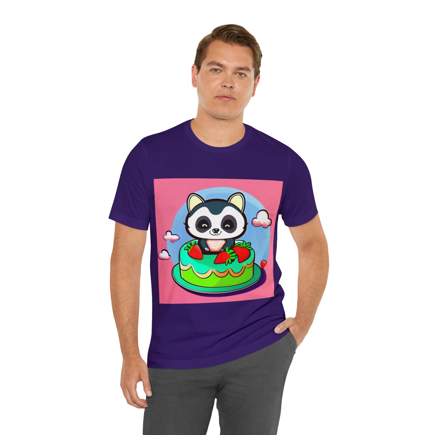 Raccoon Strawberry short cake