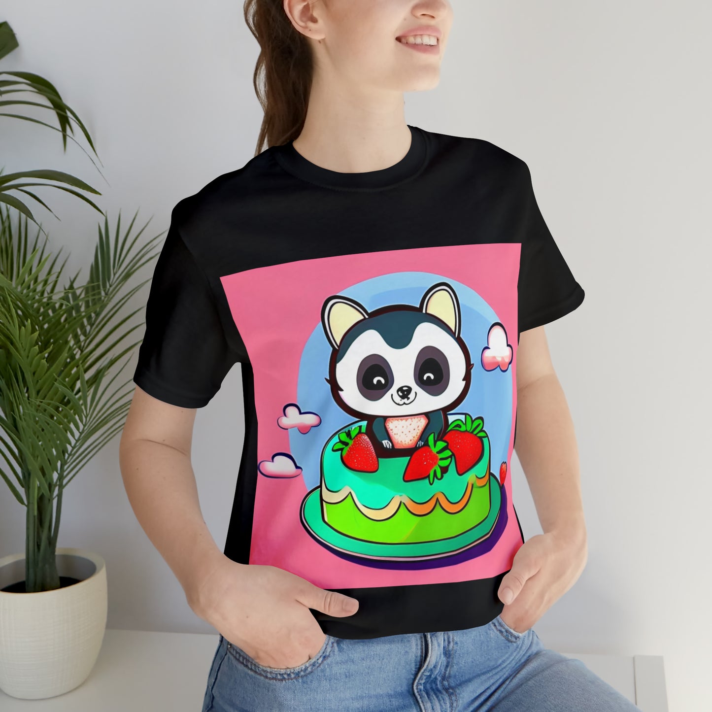Raccoon Strawberry short cake