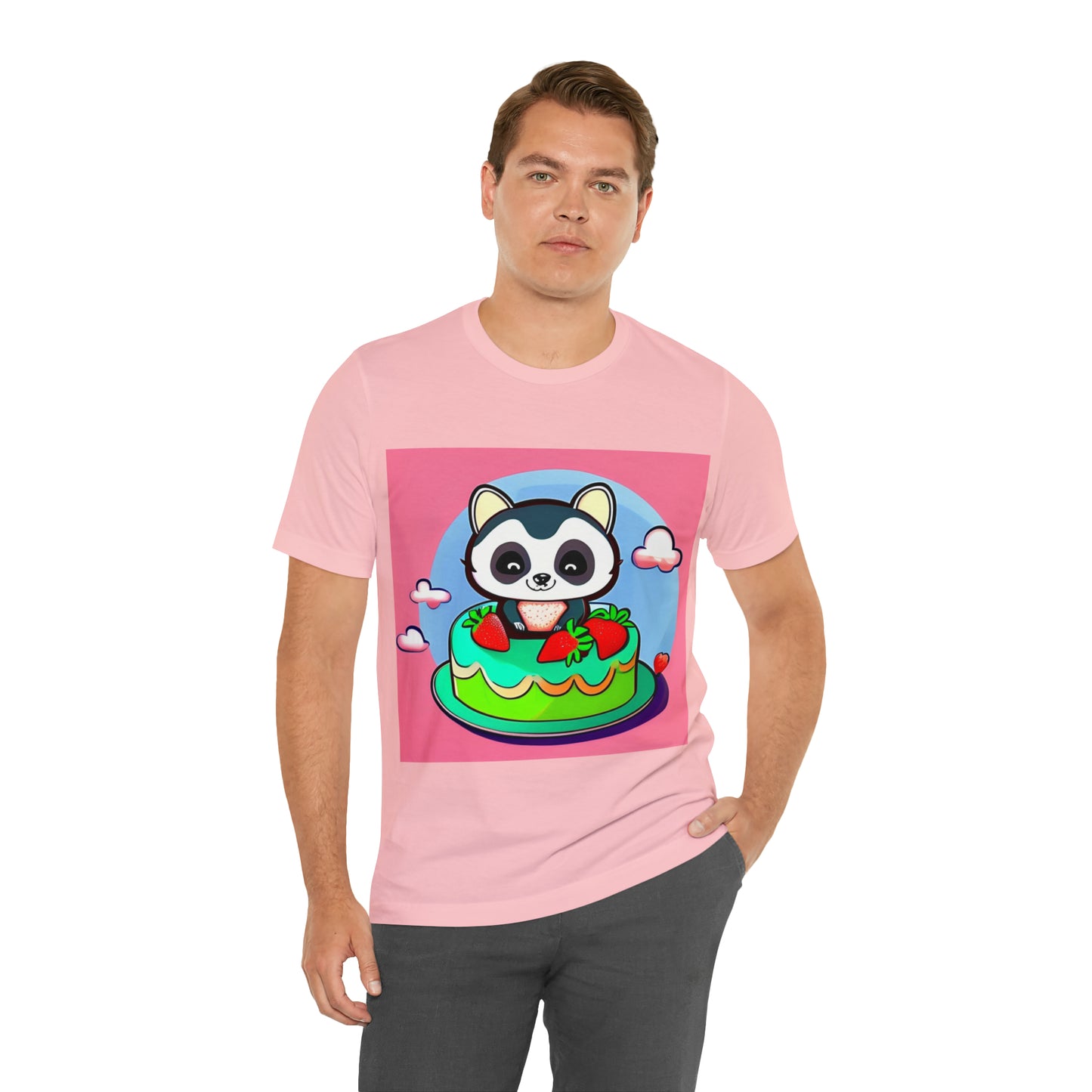 Raccoon Strawberry short cake