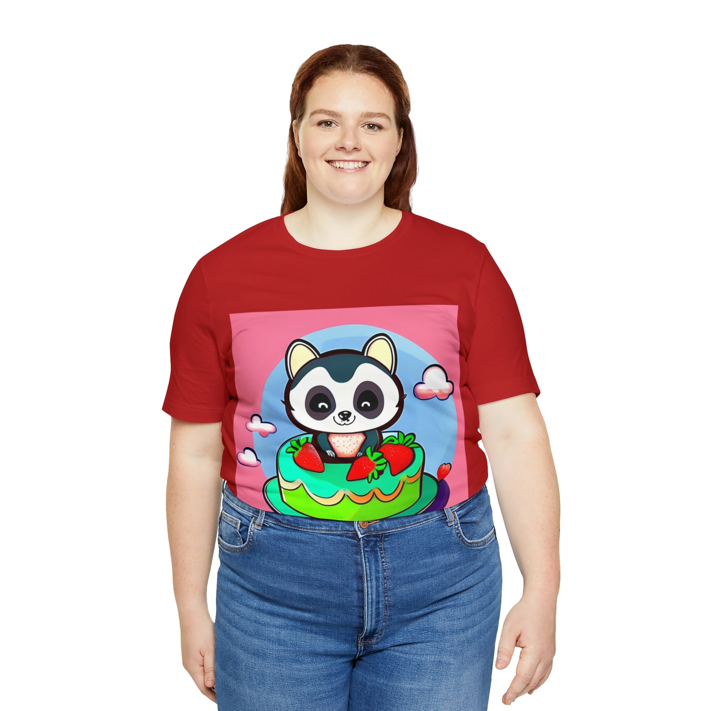 Raccoon Strawberry short cake