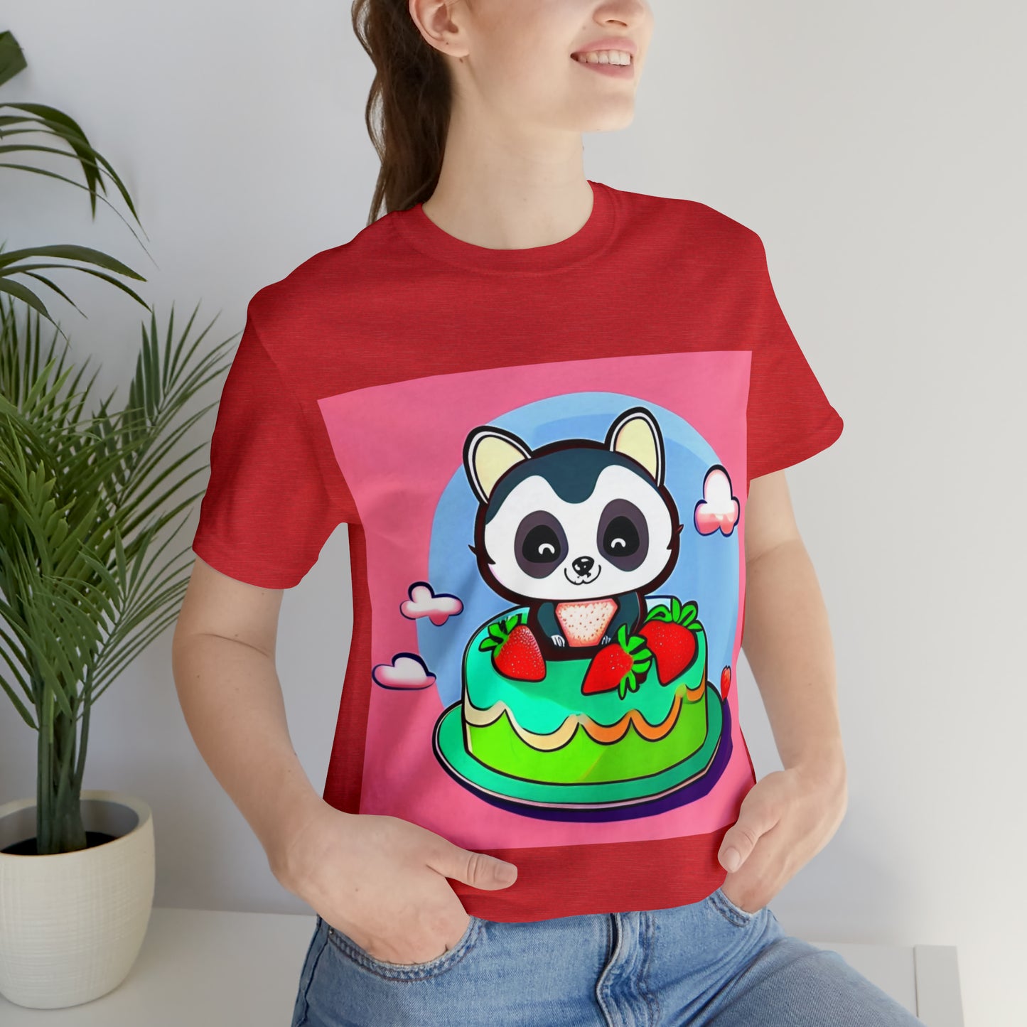 Raccoon Strawberry short cake