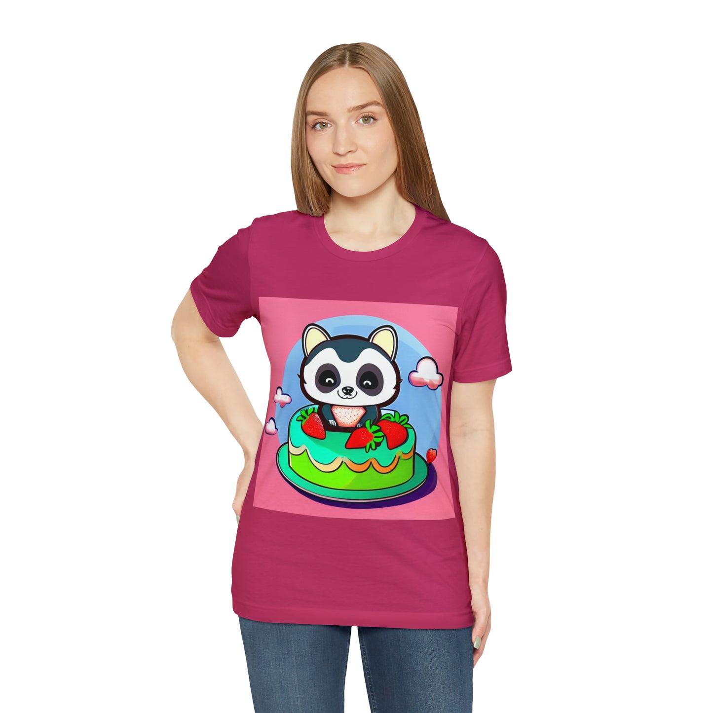 Raccoon Strawberry short cake