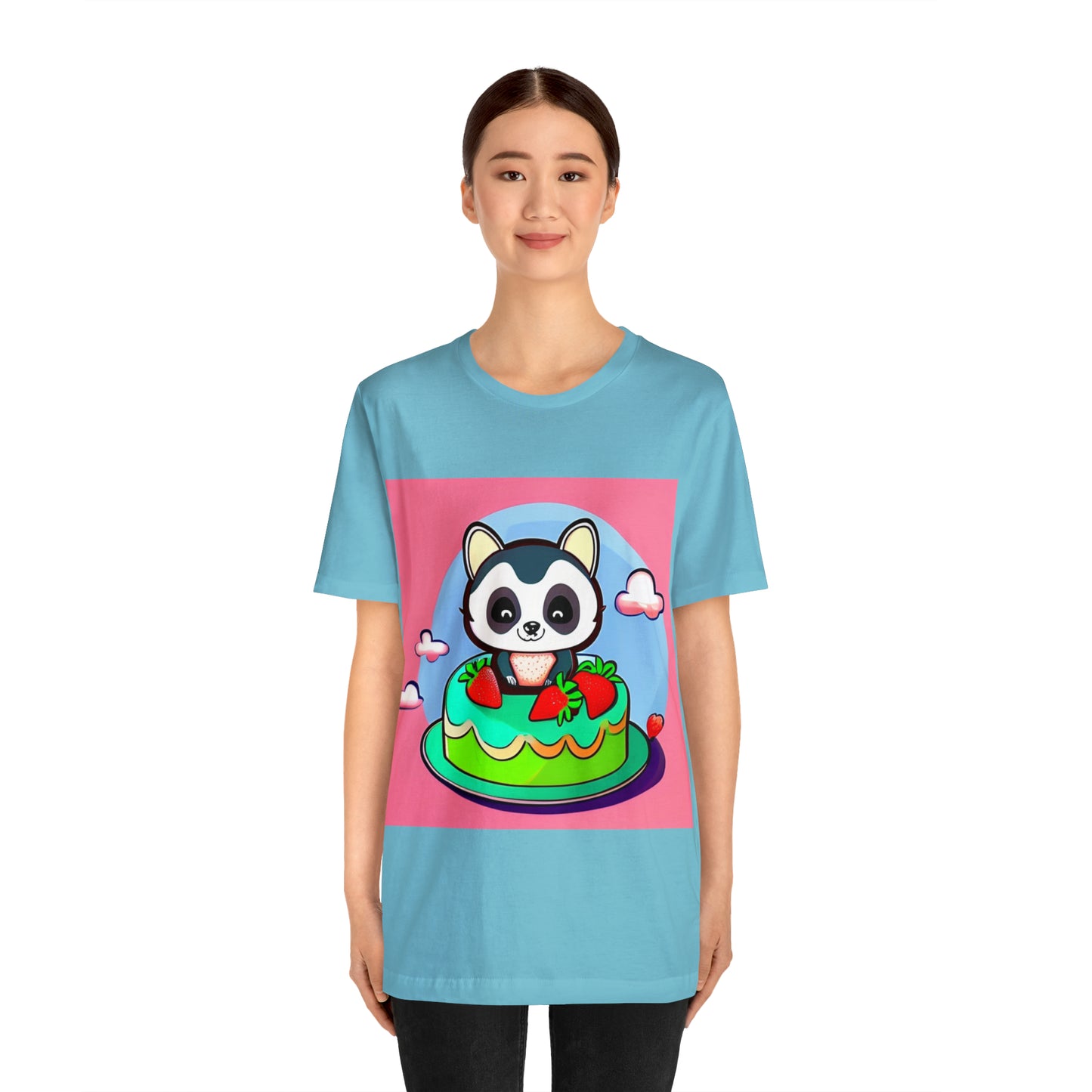 Raccoon Strawberry short cake