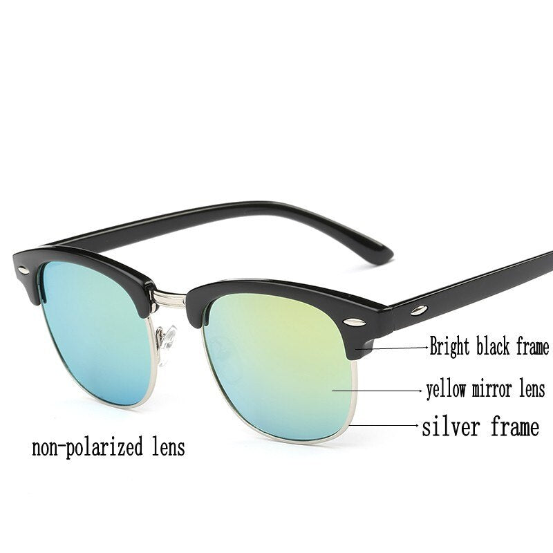 Polarized Sunglasses Semi Rimless Retro