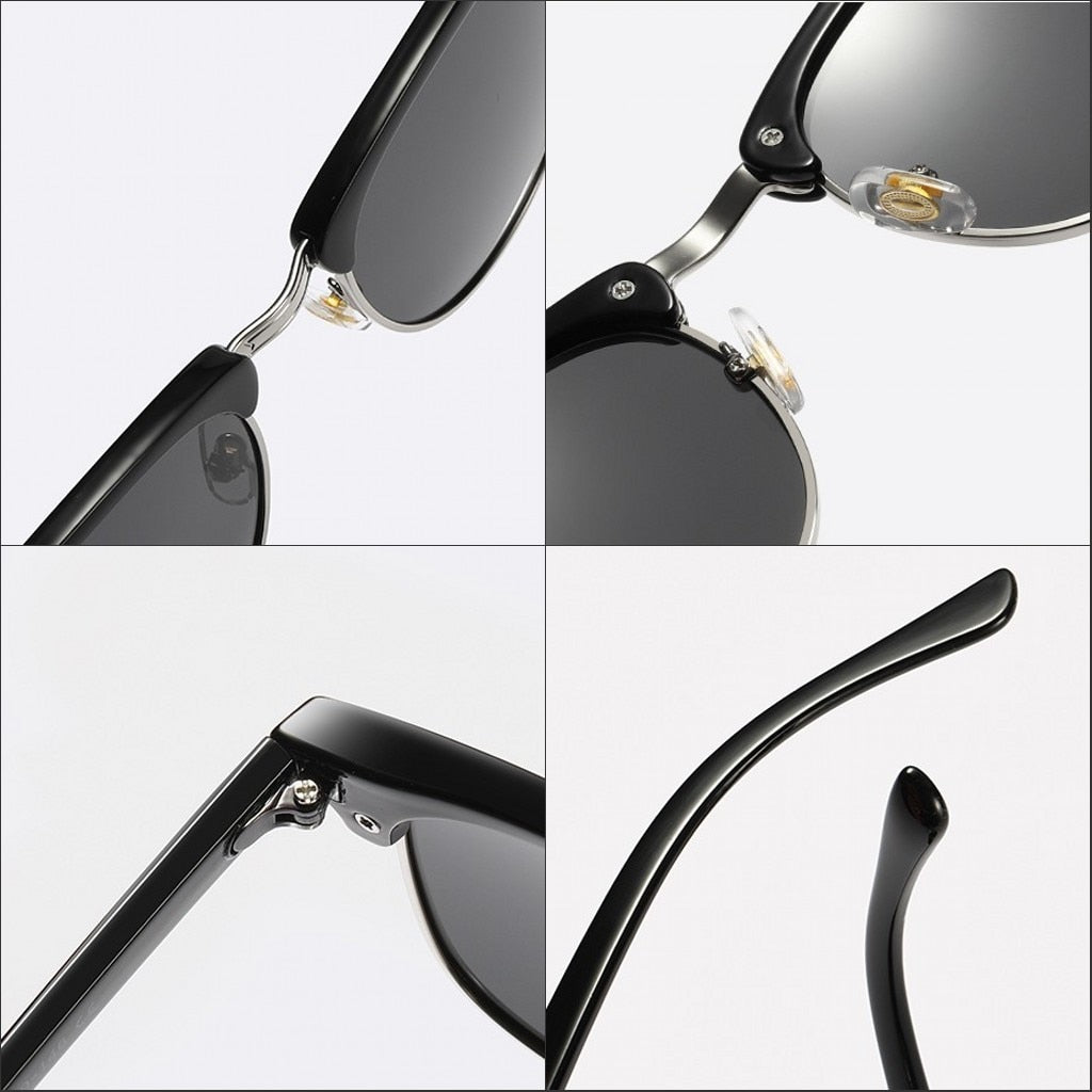 Polarized Sunglasses Semi Rimless Retro