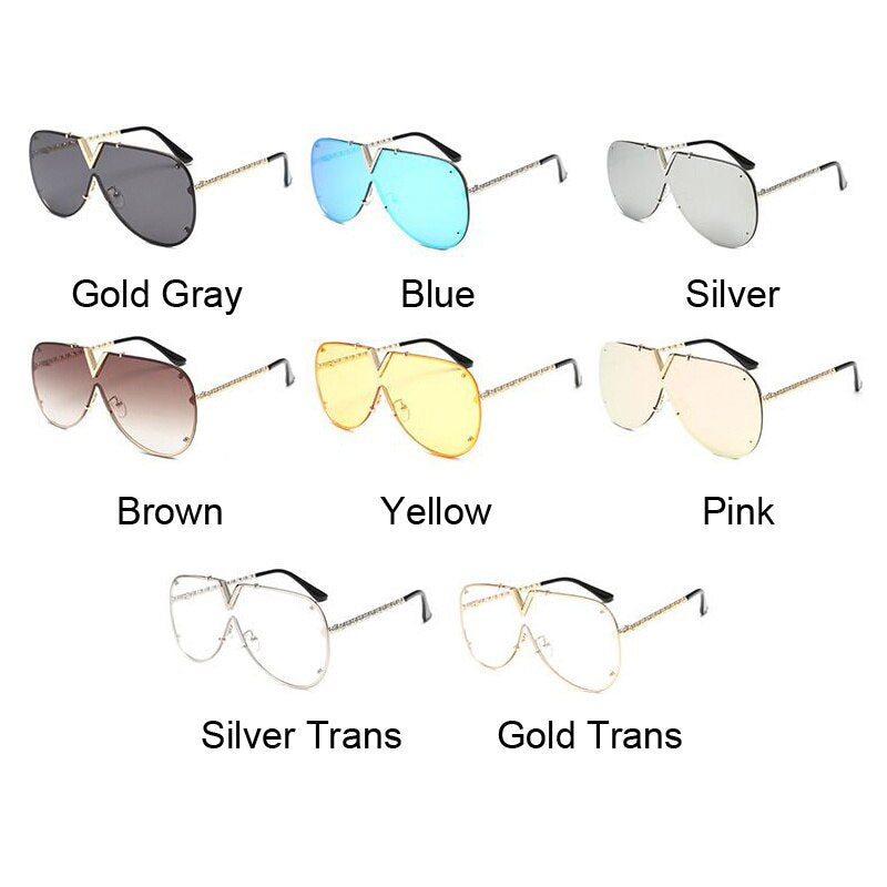 New Fashion Pilot Sunglasses Oversized Metal Luxury Sun Glasses