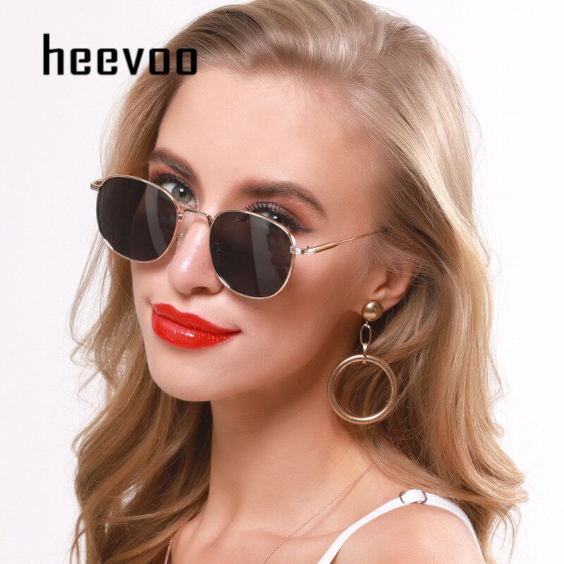 Vintage Small Round Square Sunglasses Metal Frame