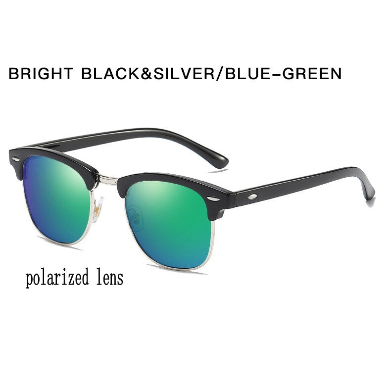 Polarized Sunglasses Semi Rimless Retro
