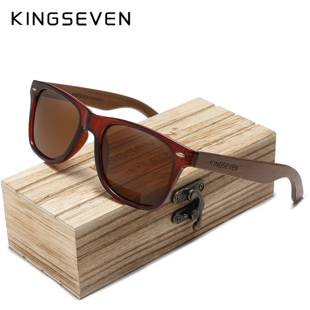 KINGSEVEN Brand 2022 Fashion Handmade Natural Wooden Sunglasses