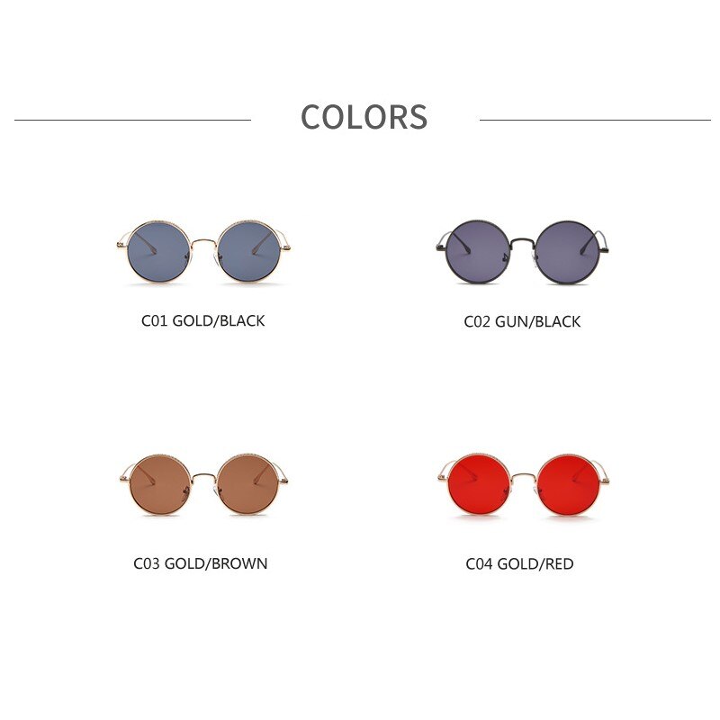 Fashion Retro Sunglasses Metal Round Vintage Glasses