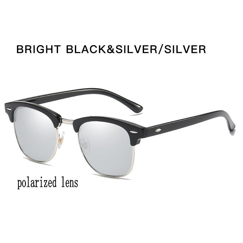 Polarized Sunglasses Semi Rimless Retro